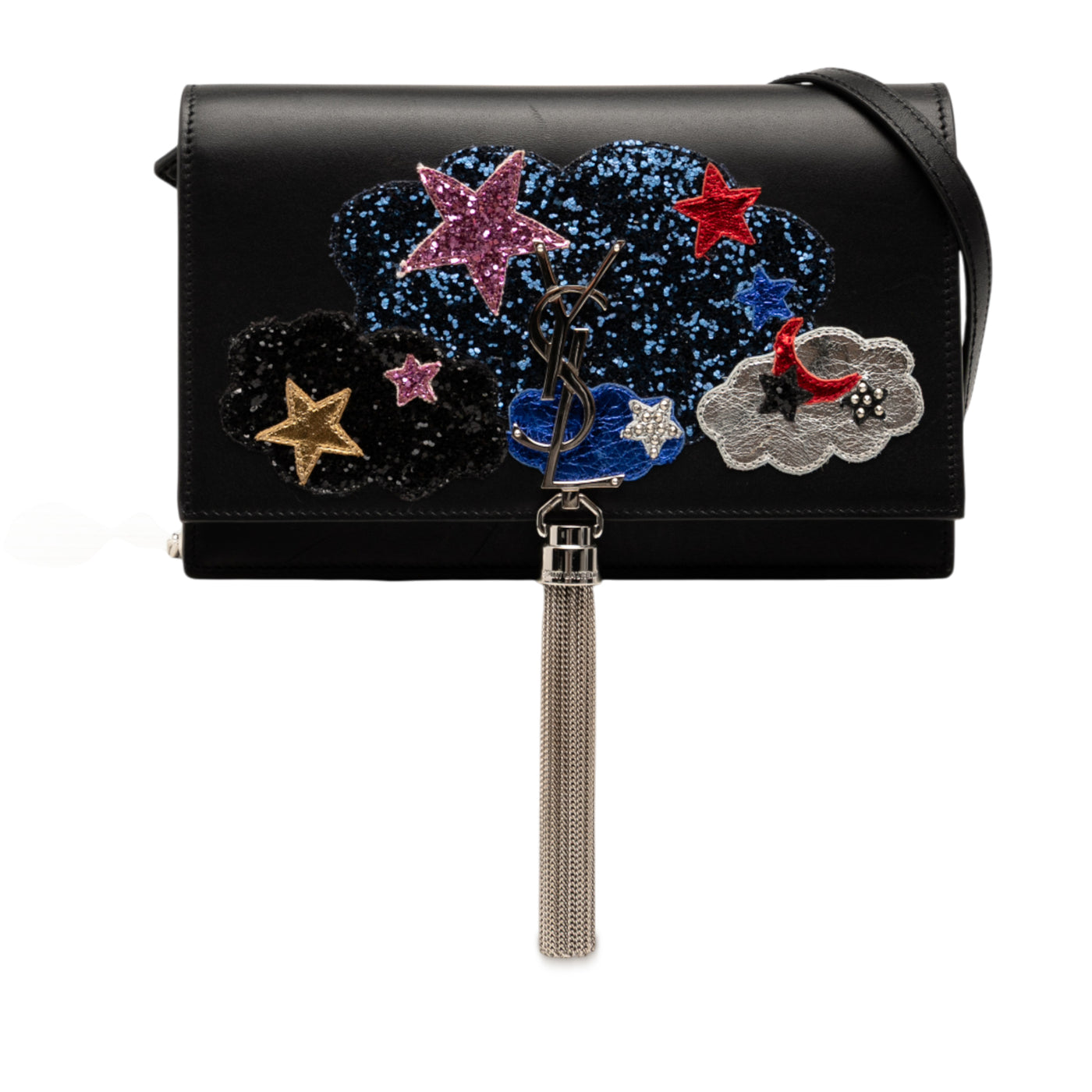 Calfskin Cloud Star Applique Classic Monogram Kate Tassel Wallet on Chain - Image 1