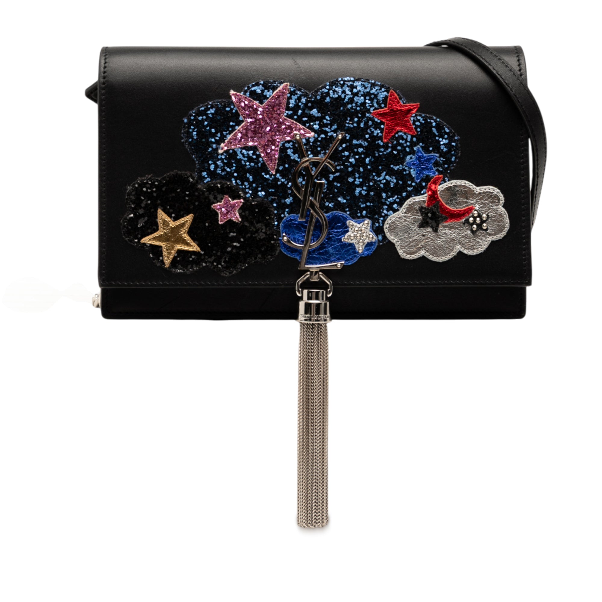 Calfskin Cloud Star Applique Classic Monogram Kate Tassel Wallet on Chain - Image 1