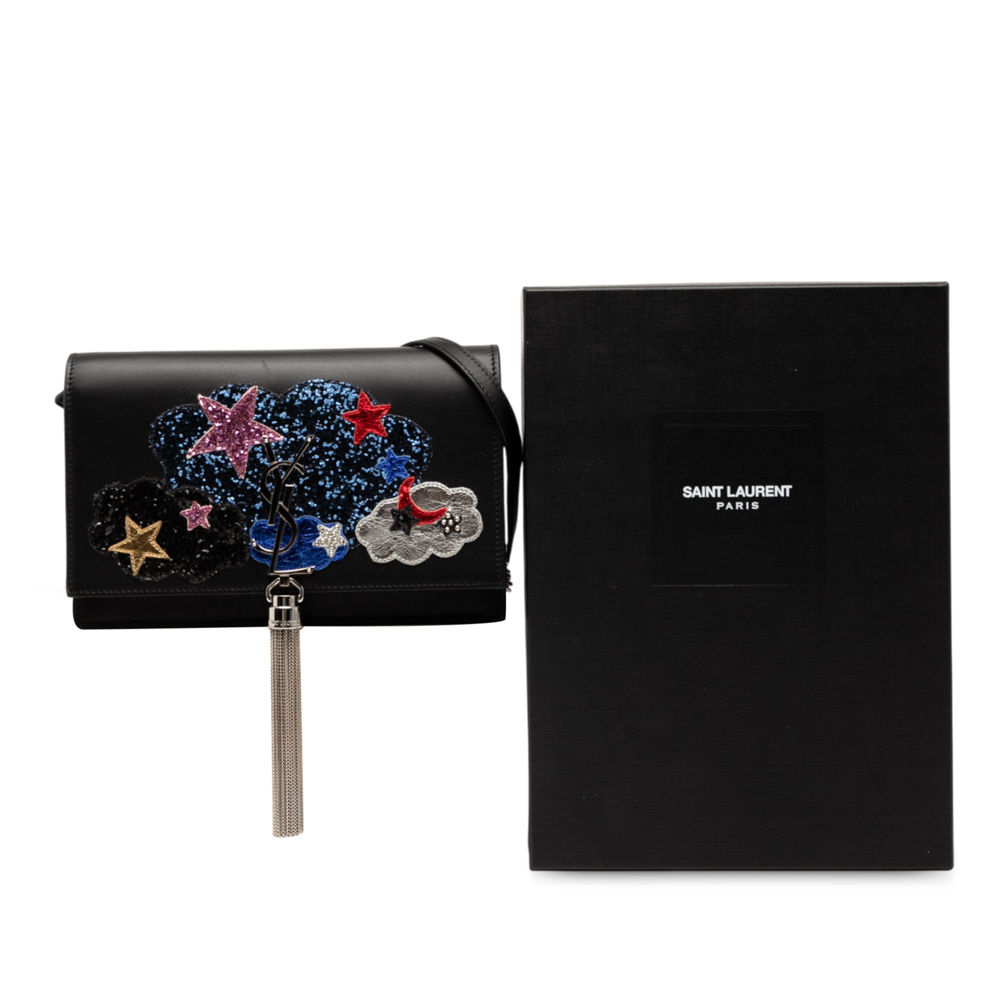 Calfskin Cloud Star Applique Classic Monogram Kate Tassel Wallet on Chain - Image 9