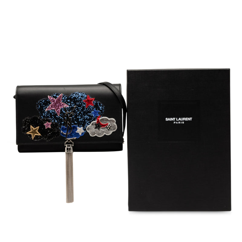 Calfskin Cloud Star Applique Classic Monogram Kate Tassel Wallet on Chain - Image 9
