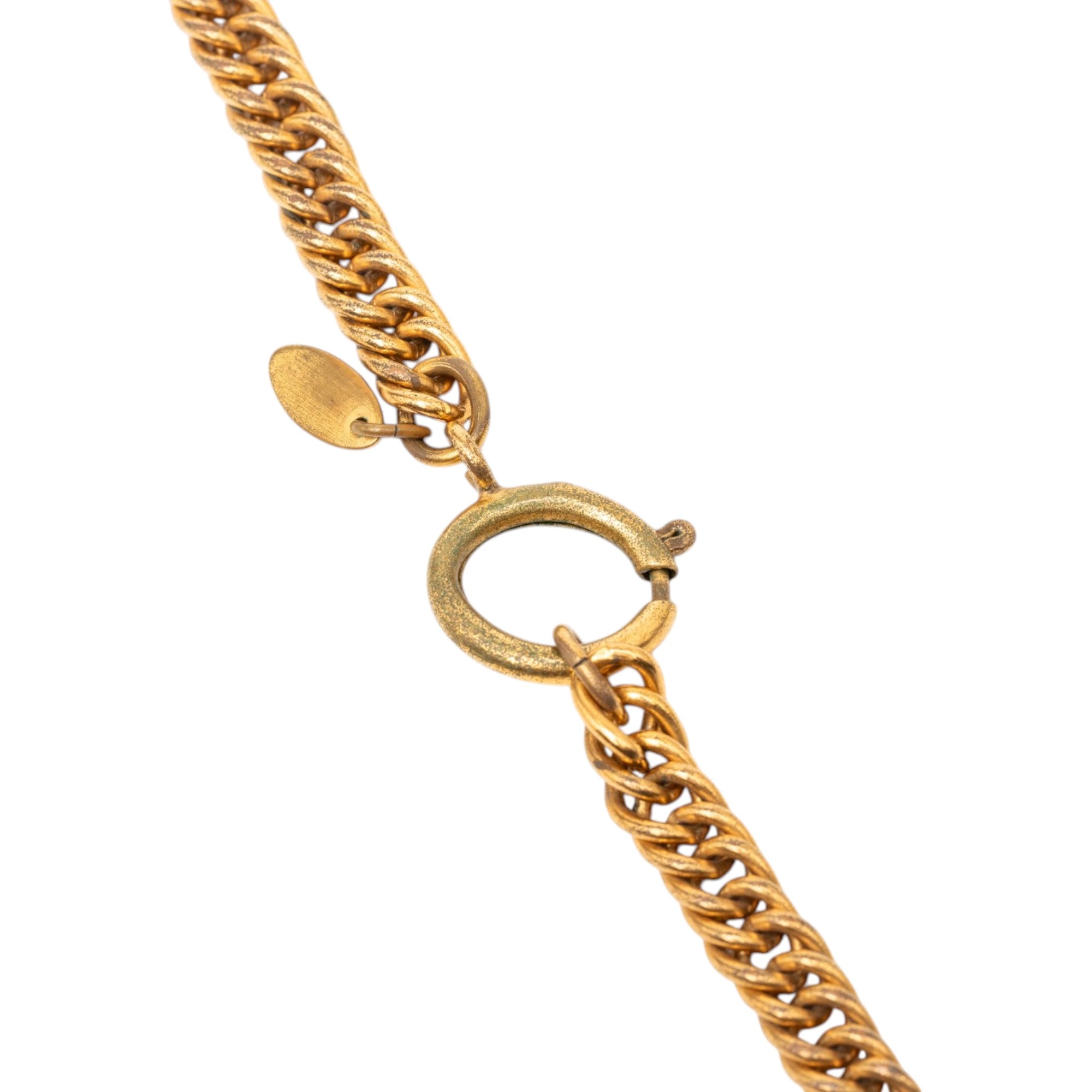 CC Gold Plated Crown Medallion Station Necklace - Image 3
