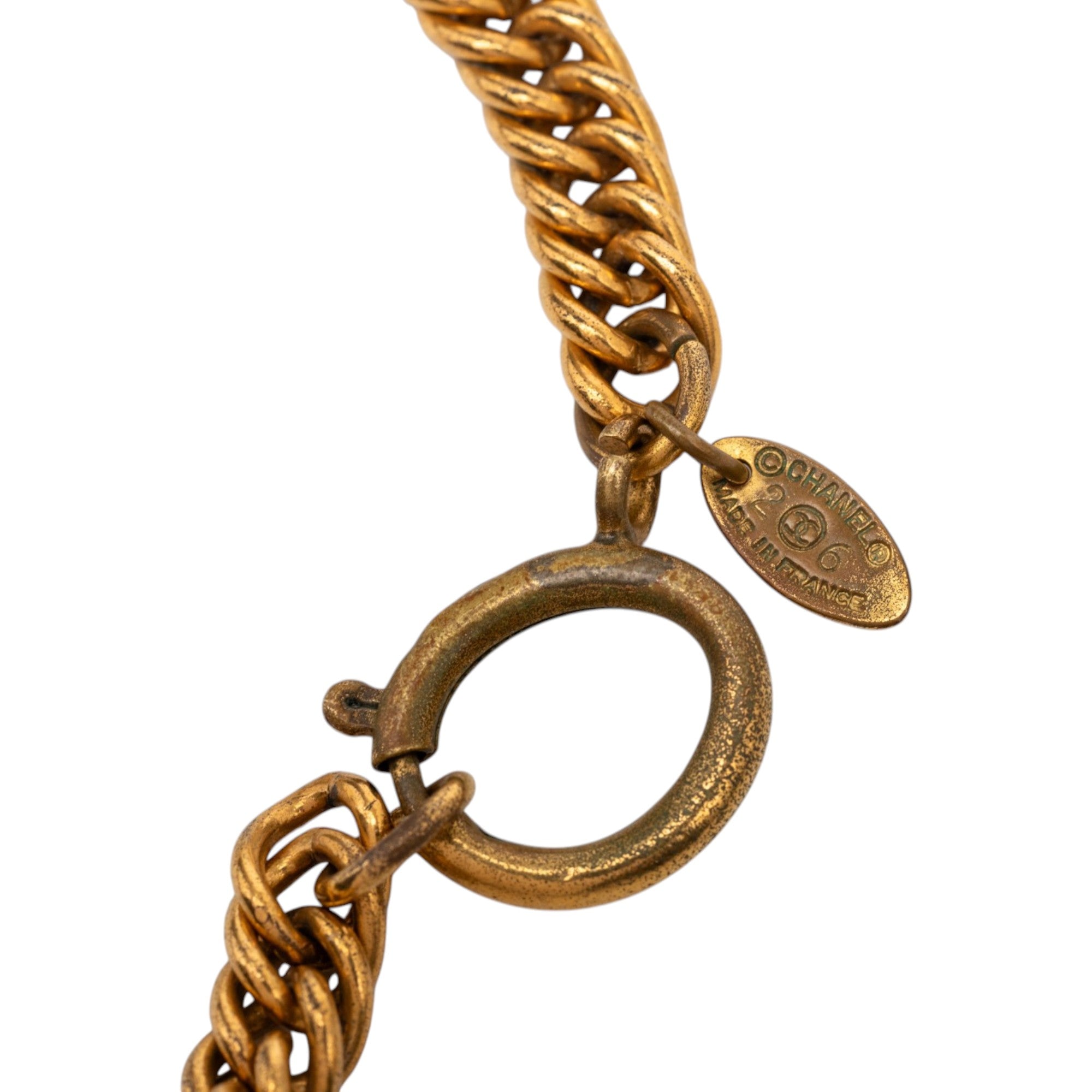CC Gold Plated Crown Medallion Station Necklace - Image 4