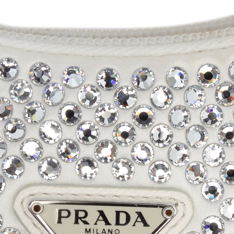 Mini Satin Crystal Re-Edition 2000 Shoulder Bag - Image 8