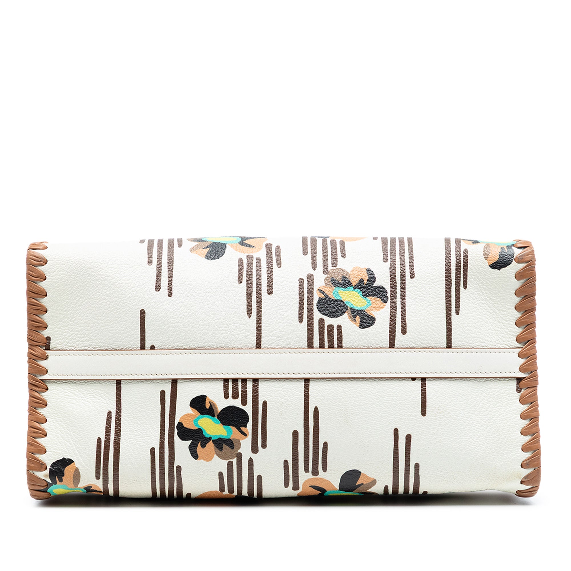 City Calf Trimmed Madras Floral Print Paradigme Whipstitch Satchel - Image 3
