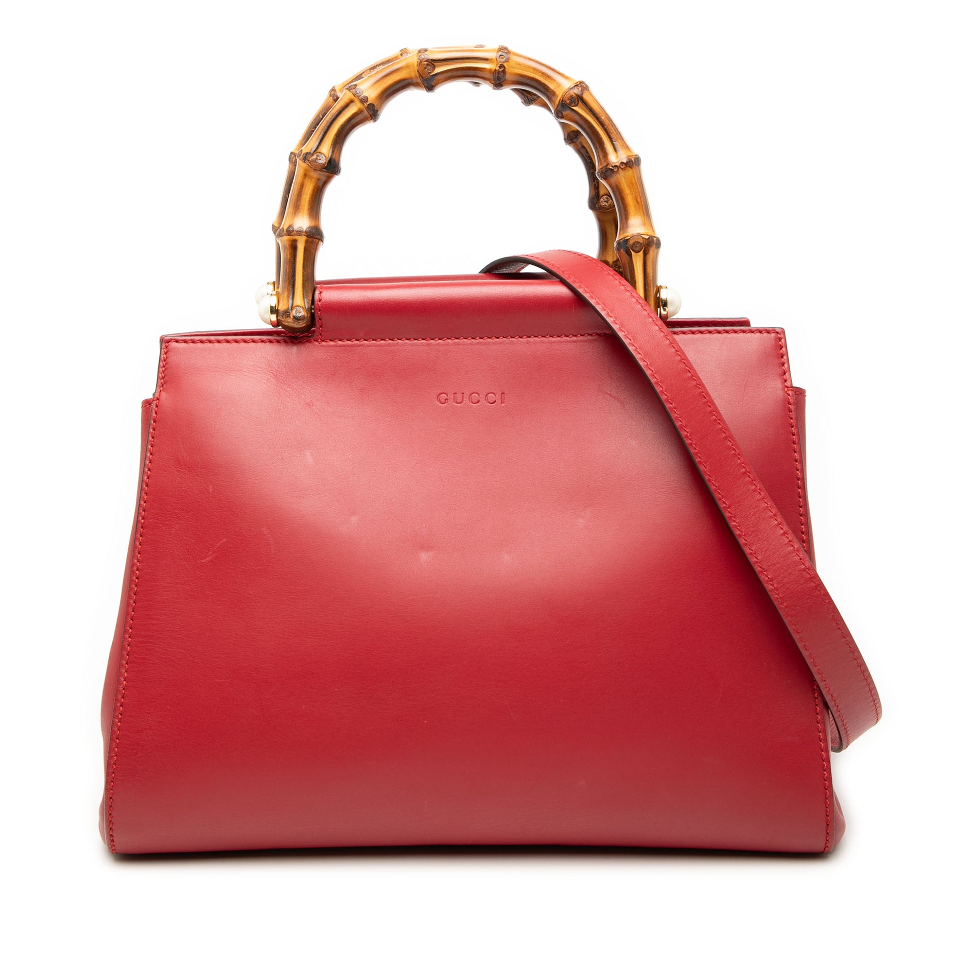 Small Leather Bamboo Nymphaea Satchel - Image 1