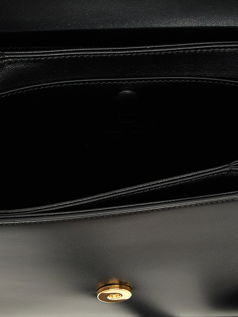 Valentino Garavani Vlogo Signature Shoulder Bag — Black Calf Leather