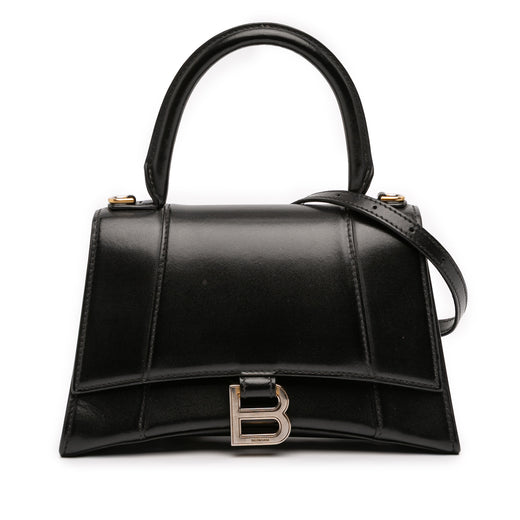Small Shiny Box Calfskin Hourglass Top Handle Bag - Image 1