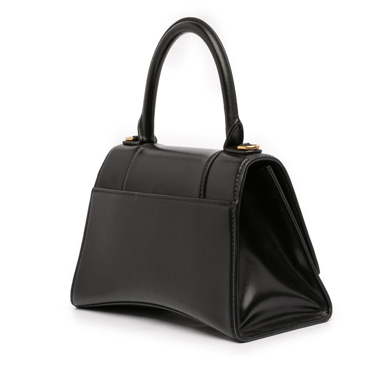 Small Shiny Box Calfskin Hourglass Top Handle Bag - Image 2