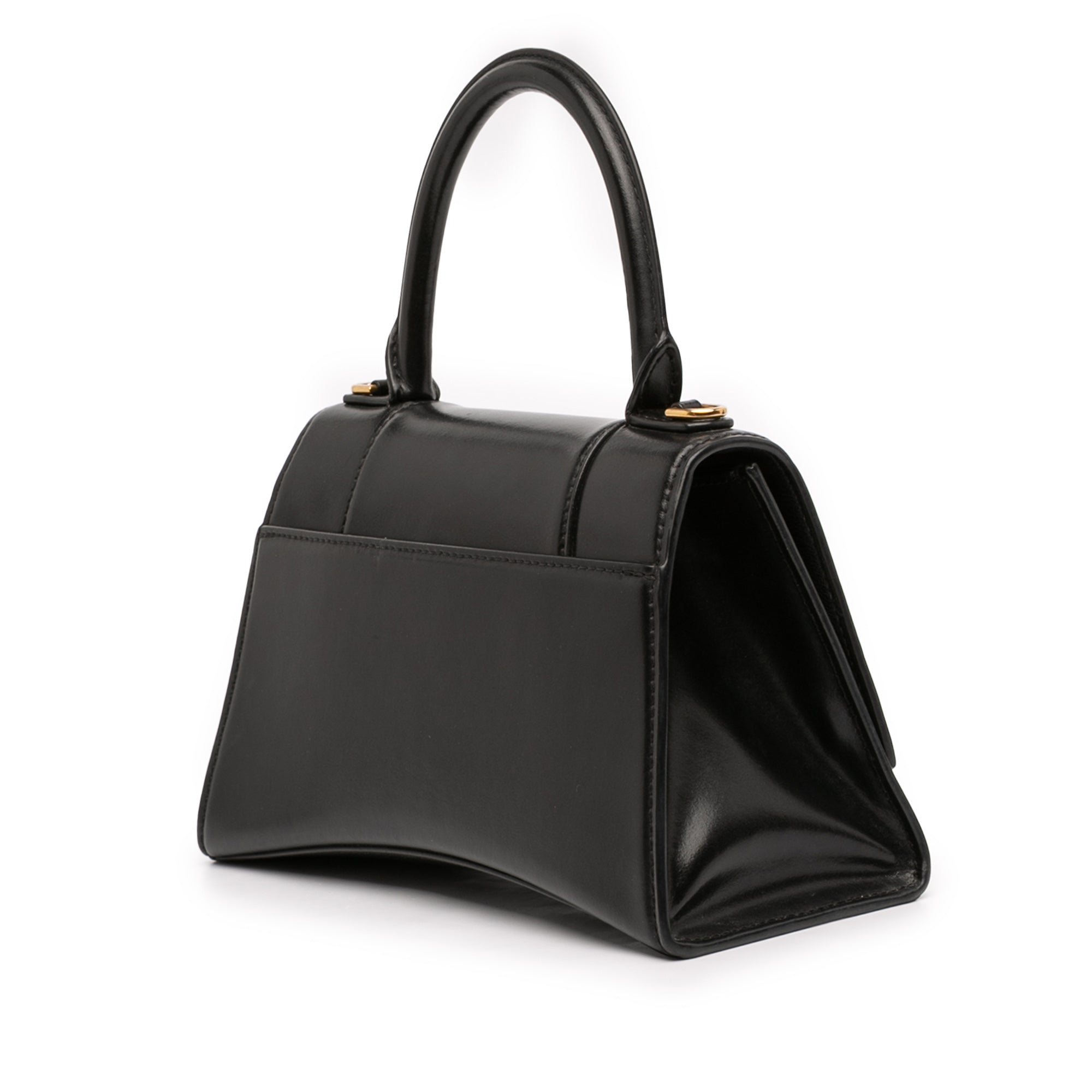 Small Shiny Box Calfskin Hourglass Top Handle Bag - Image 2