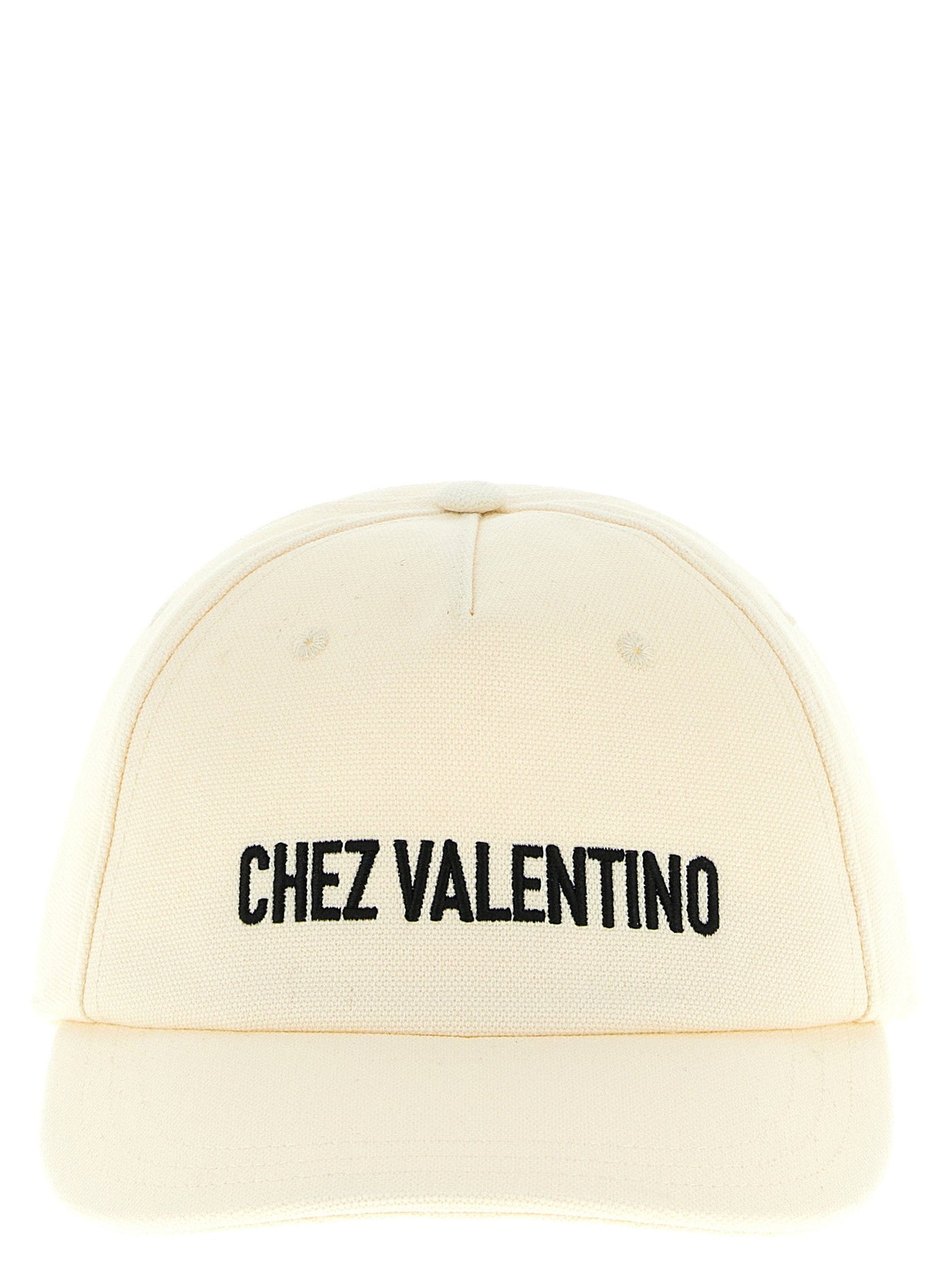 Valentino Garavani Logo-Embroidered Cotton Baseball Cap — Cream Caps