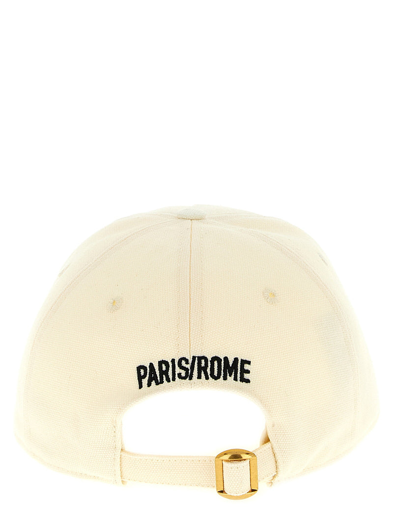 Valentino Garavani Logo-Embroidered Cotton Baseball Cap — Cream Caps