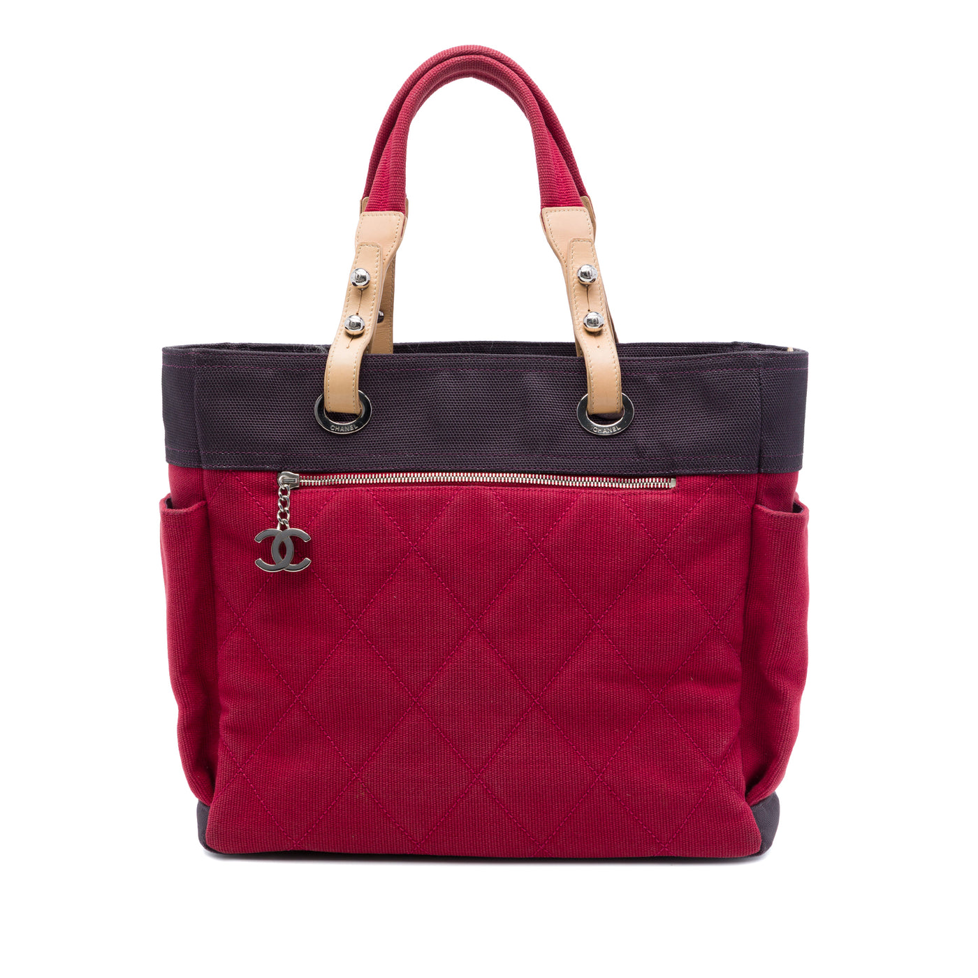 Large Quilted Canvas Paris Biarritz Tote - Image 1