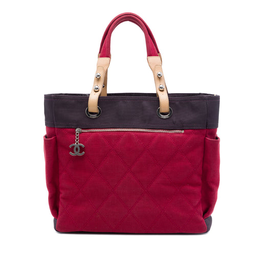 Large Quilted Canvas Paris Biarritz Tote - Image 1