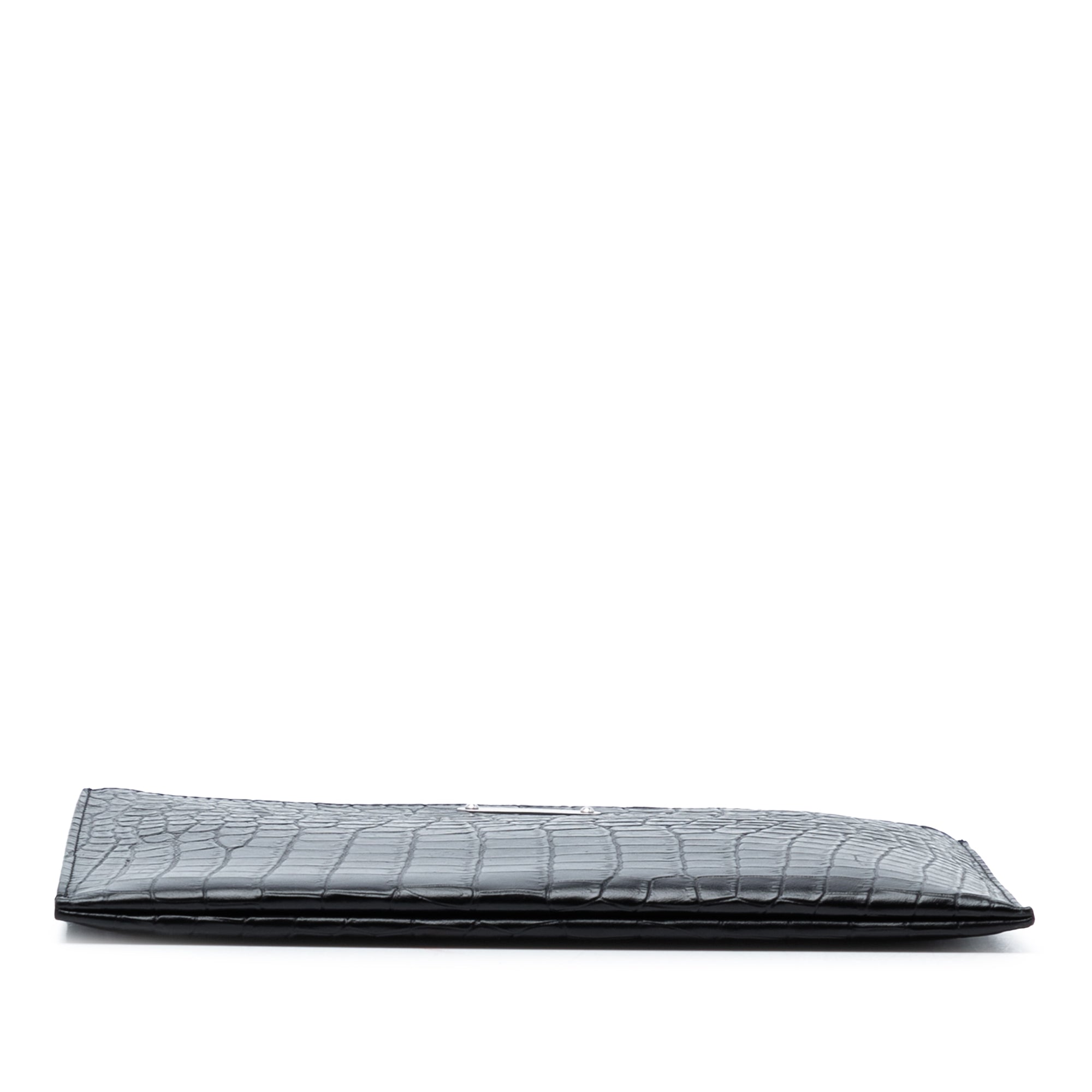 Croc Embossed Leather Clutch - Image 3