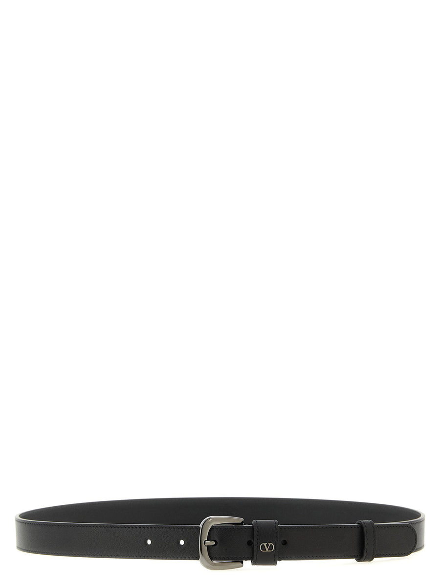 Valentino Garavani Belt — Black Calf Leather