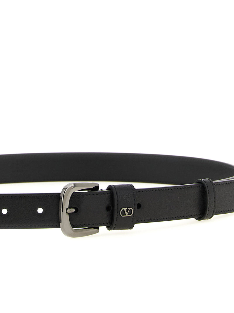 Valentino Garavani Belt — Black Calf Leather