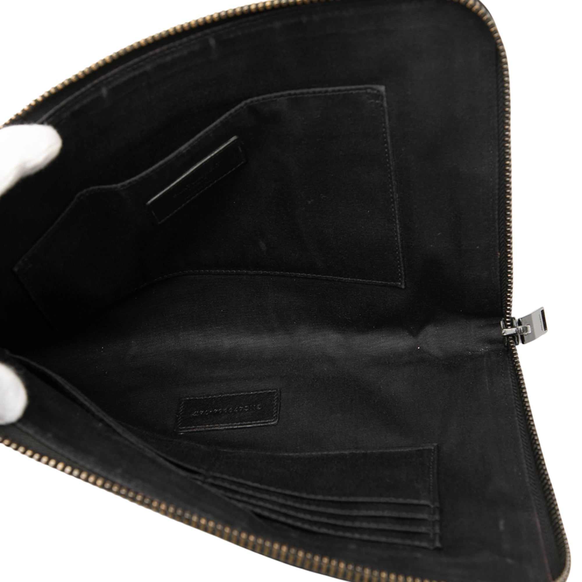 Croc Embossed Leather Clutch - Image 4