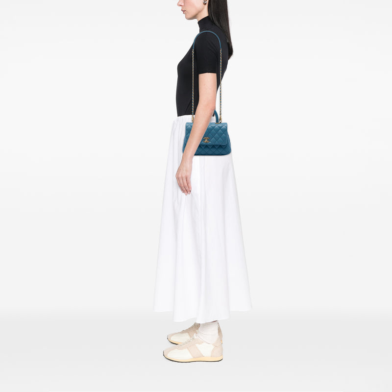 Mini Caviar Coco Top Handle Bag - Image 6