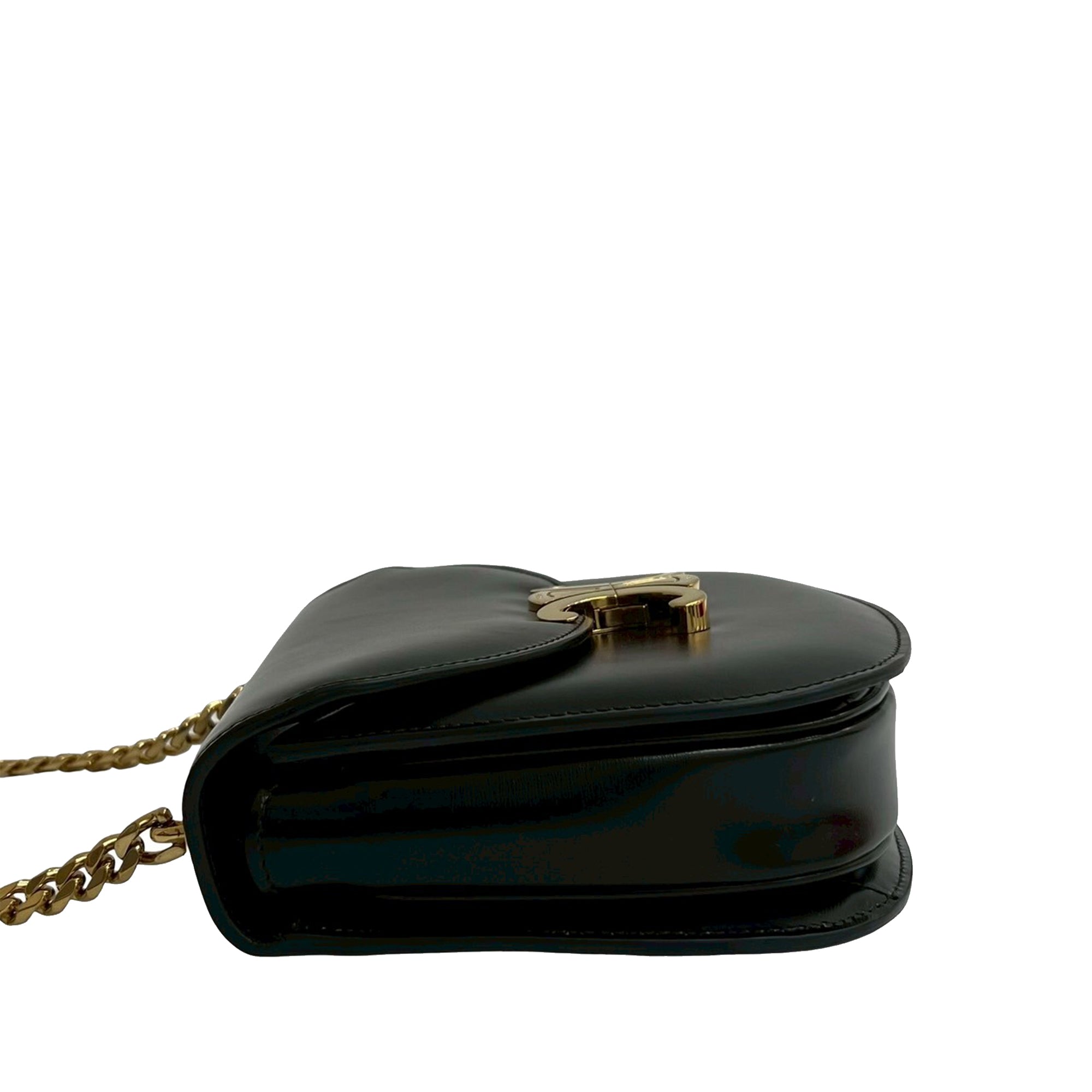 Teen Shiny Calfskin Triomphe Besace Clea Chain Crossbody - Image 4
