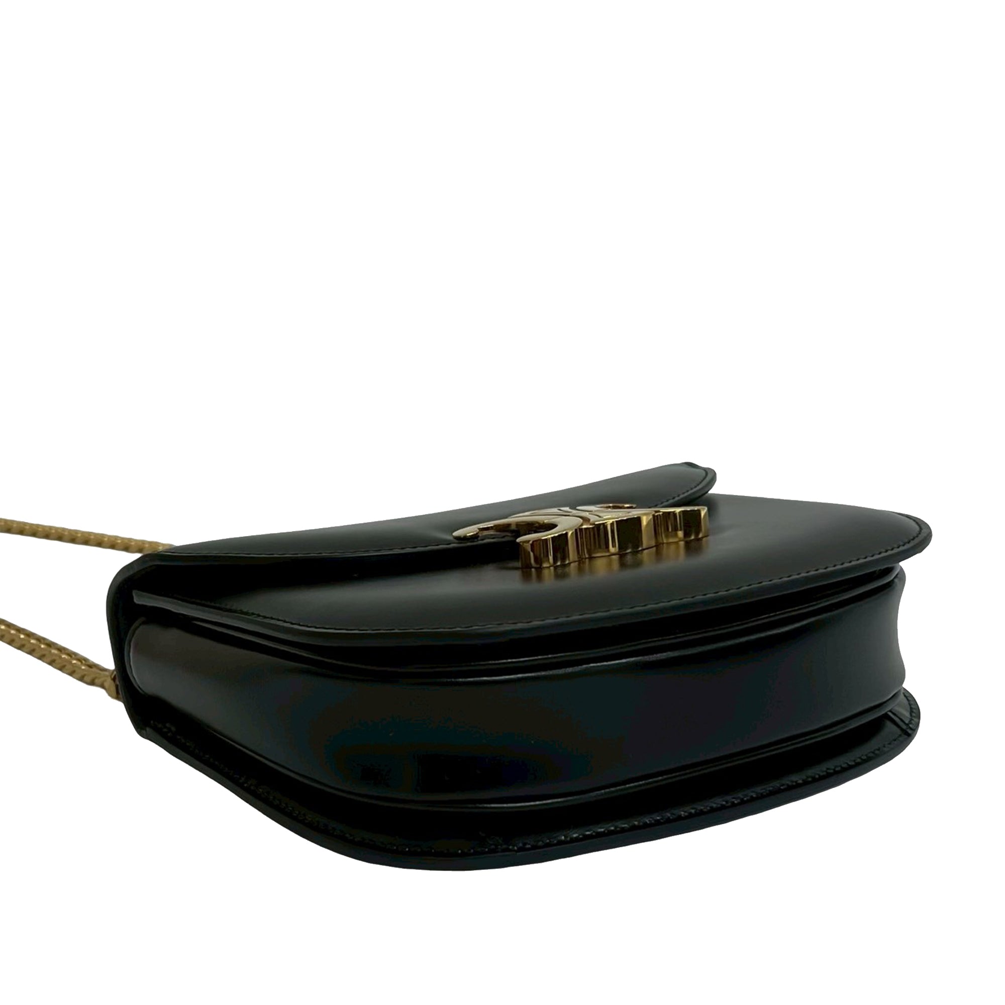 Teen Shiny Calfskin Triomphe Besace Clea Chain Crossbody - Image 6