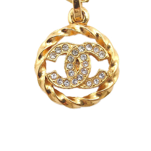 CC Gold Plated Strass Round Pendant Necklace - Image 1
