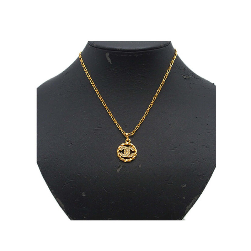 CC Gold Plated Strass Round Pendant Necklace - Image 10