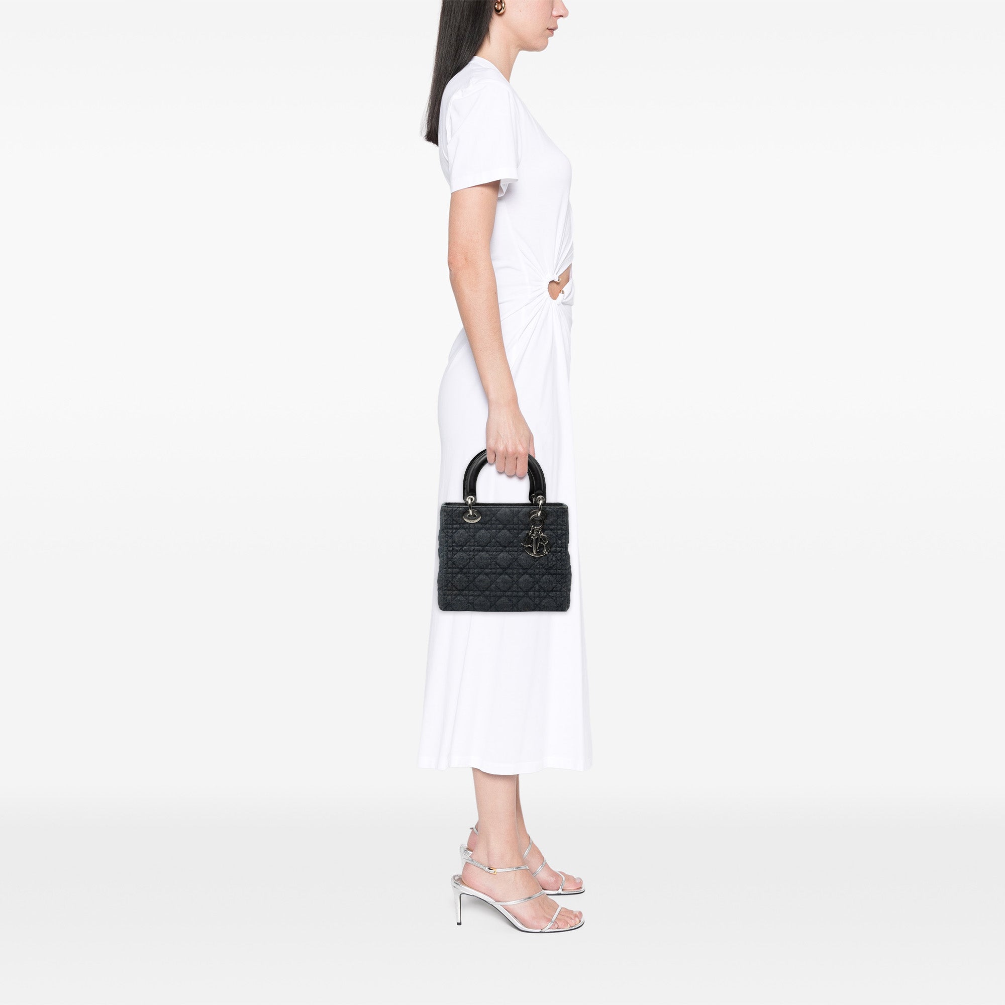Medium Denim Cannage Lady Dior - Image 7