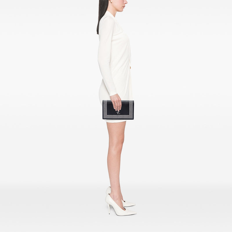 Studded Leather Monogram Clutch - Image 6