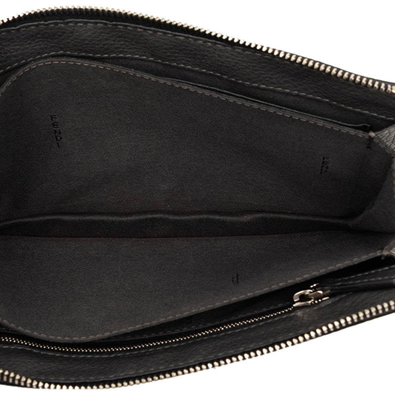 Grained Leather Roma Selleria Zip Clutch - Image 4