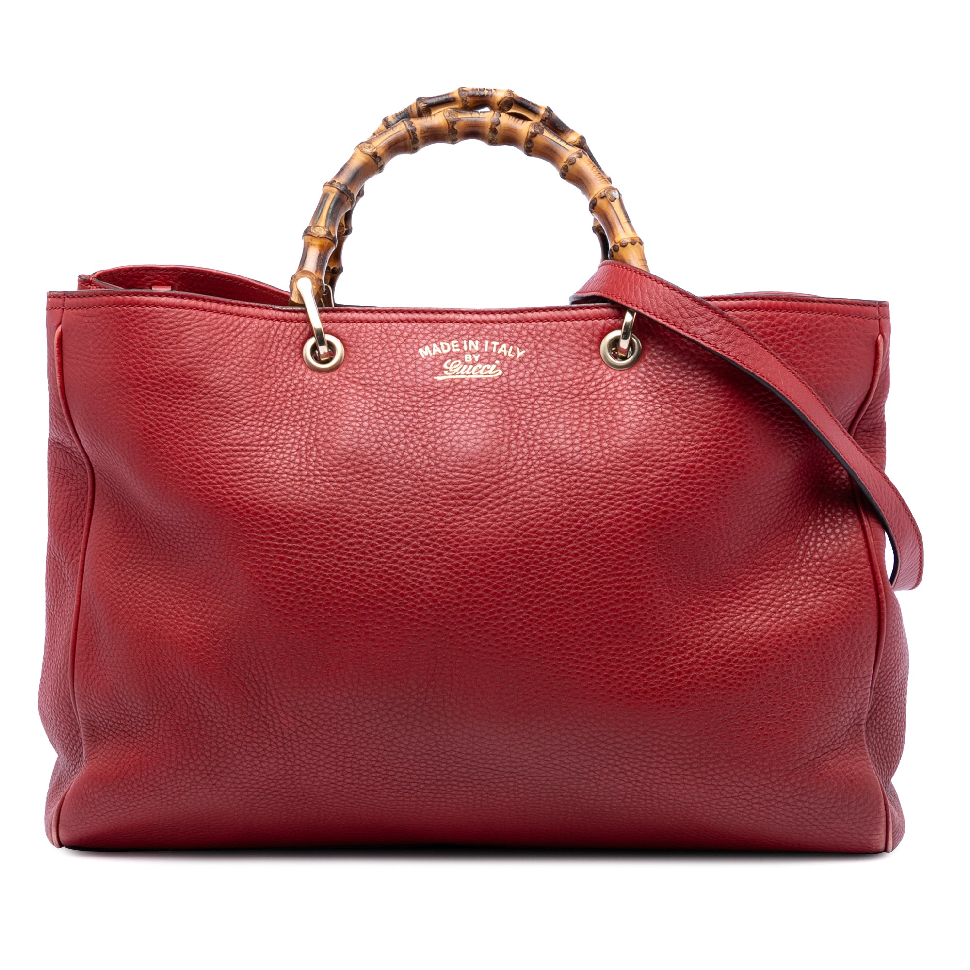Large Calfskin Bamboo Shopper Satchel - Image 1