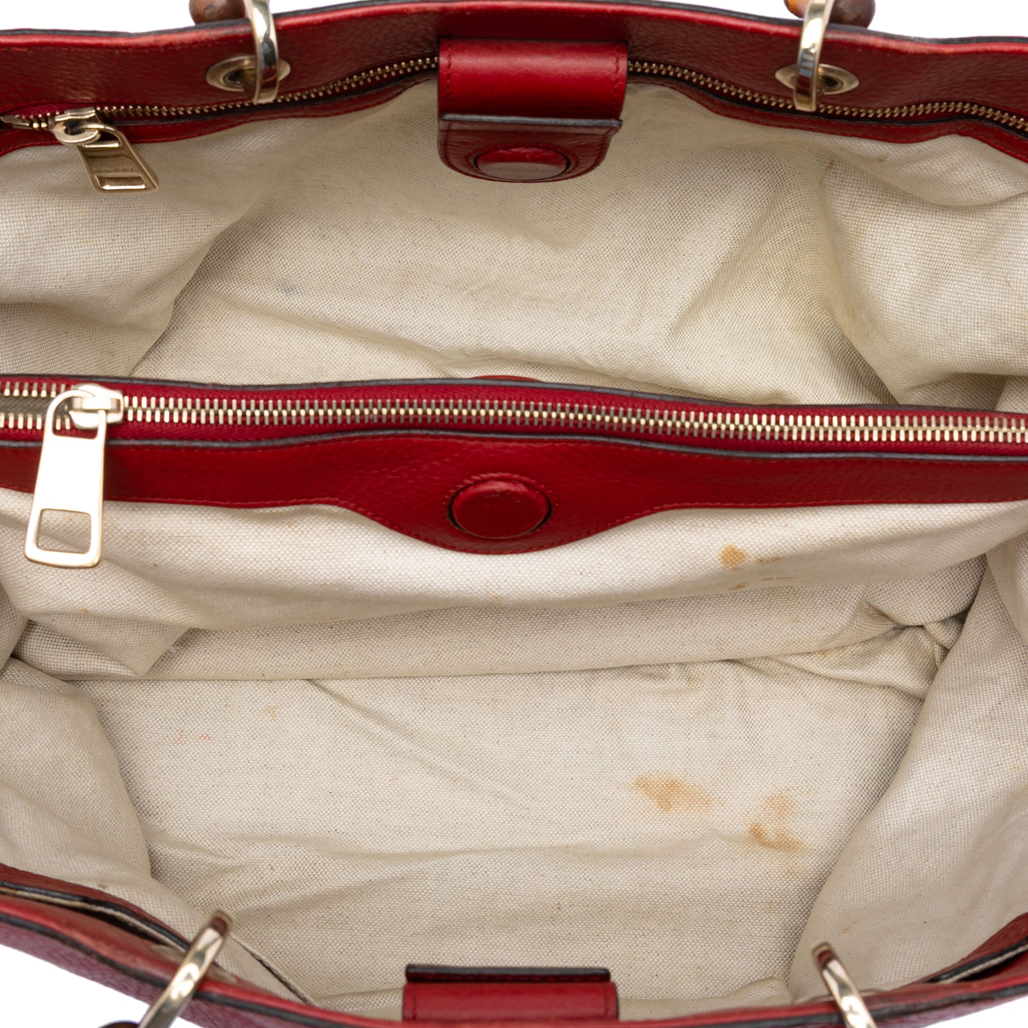 Large Calfskin Bamboo Shopper Satchel - Image 4