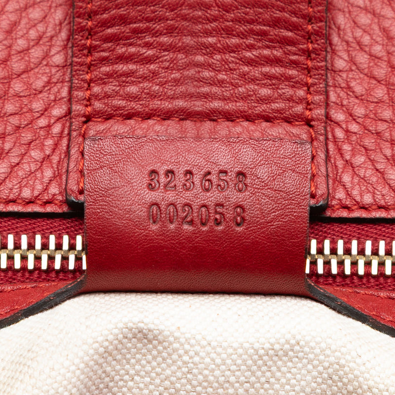 Large Calfskin Bamboo Shopper Satchel - Image 6