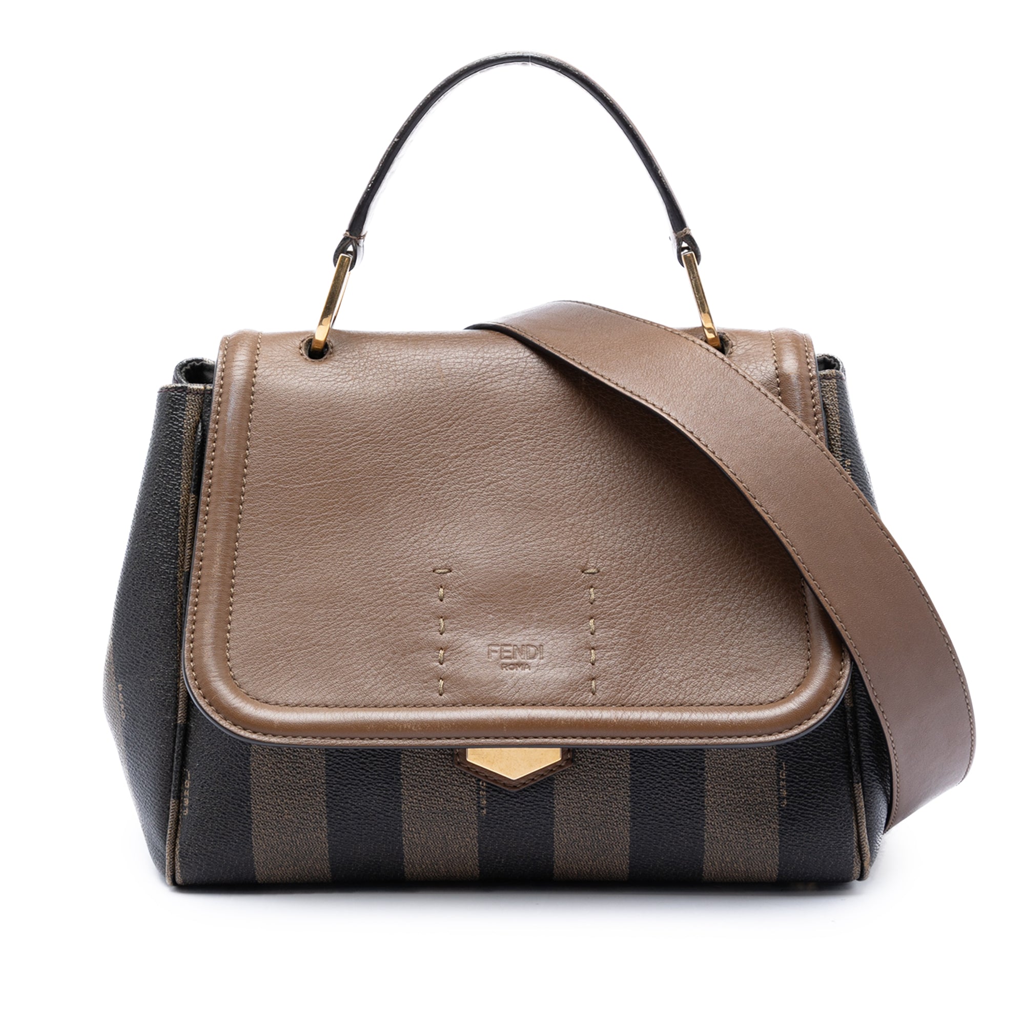Pequin Coated Canvas and Leather Silvana Satchel - Image 1