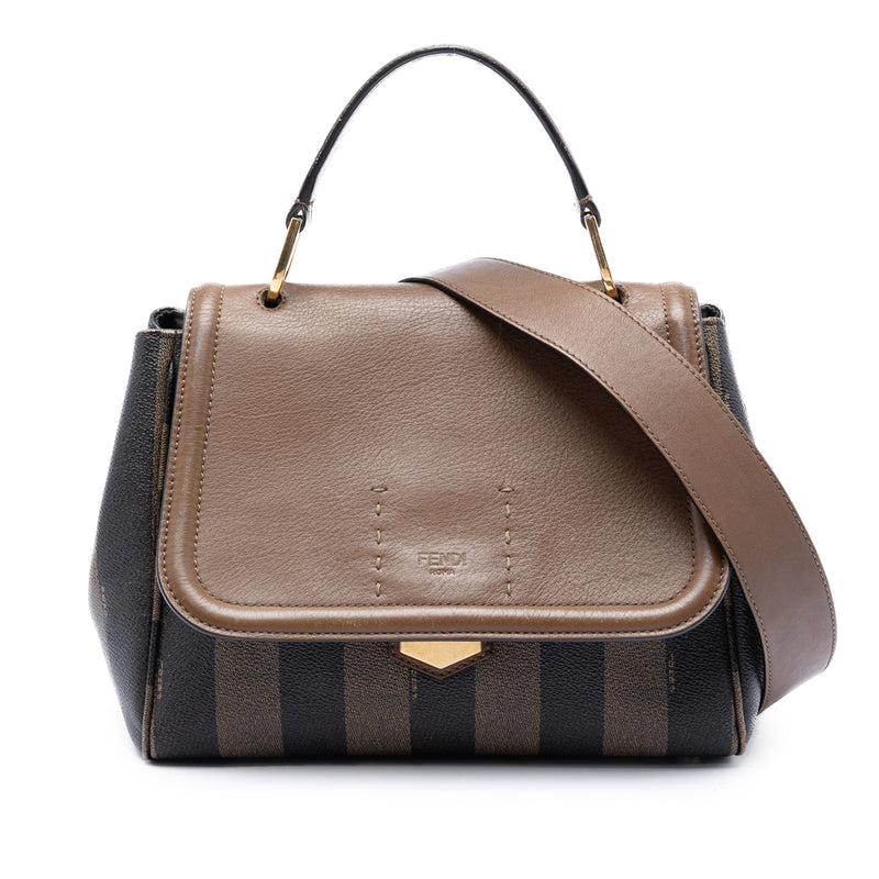Pequin Coated Canvas and Leather Silvana Satchel