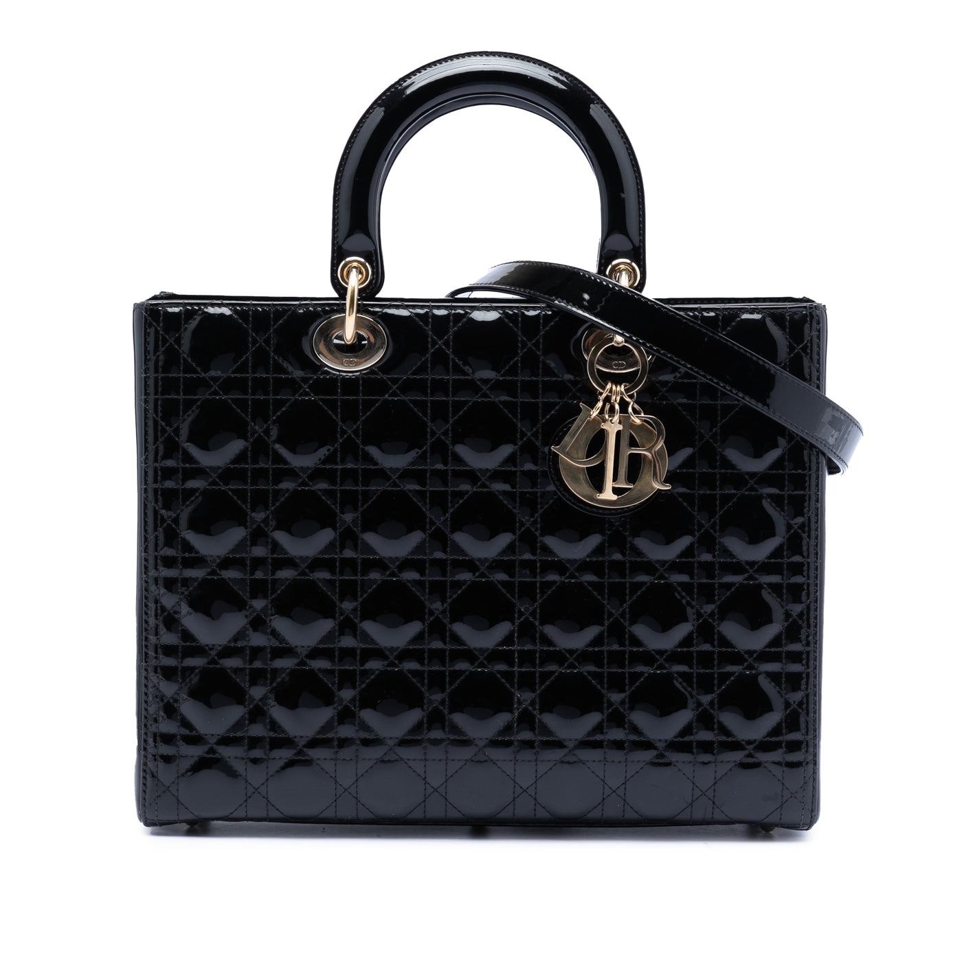 Large Patent Cannage Lady Dior - Image 1