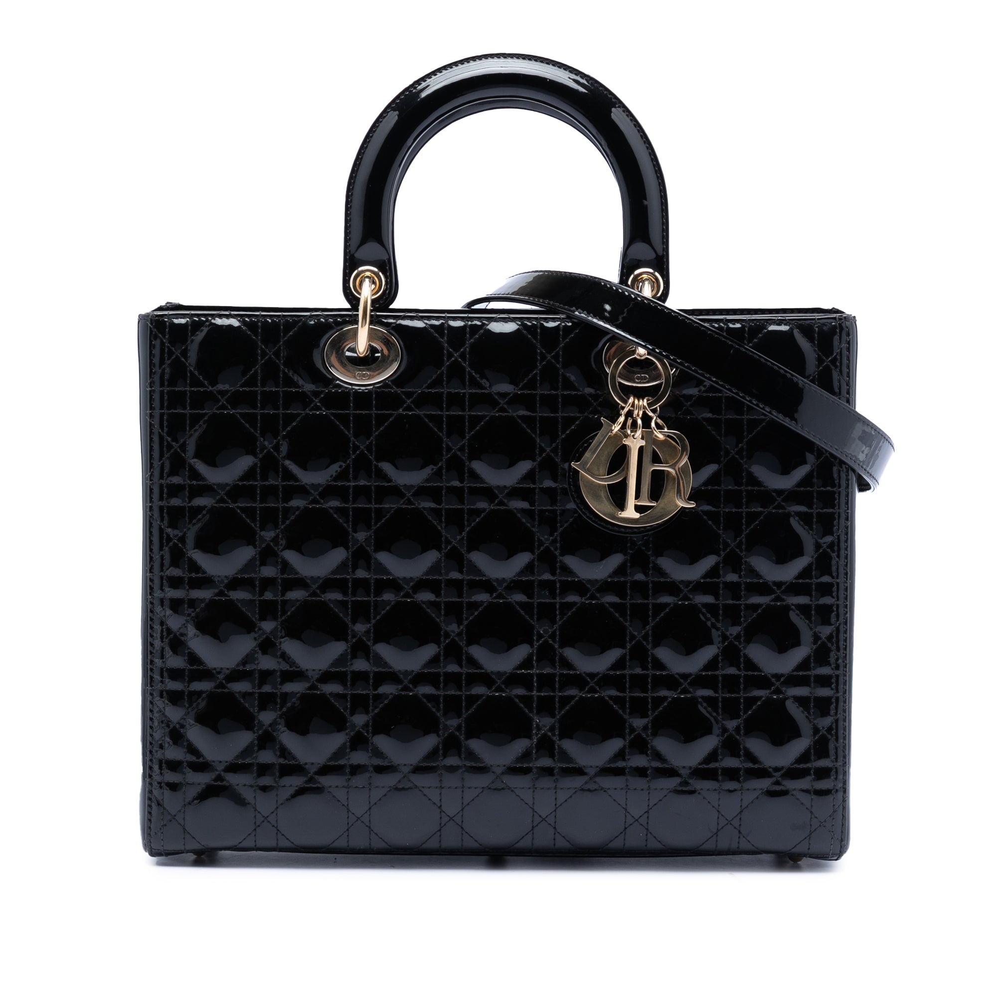 Large Patent Cannage Lady Dior - Image 1