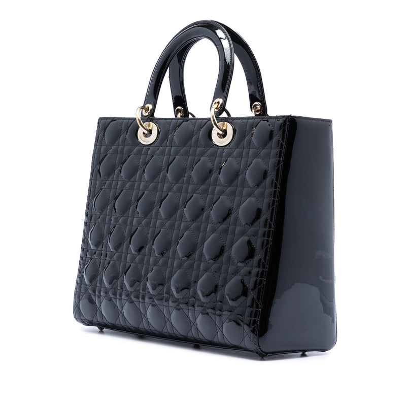 Large Patent Cannage Lady Dior - Image 2