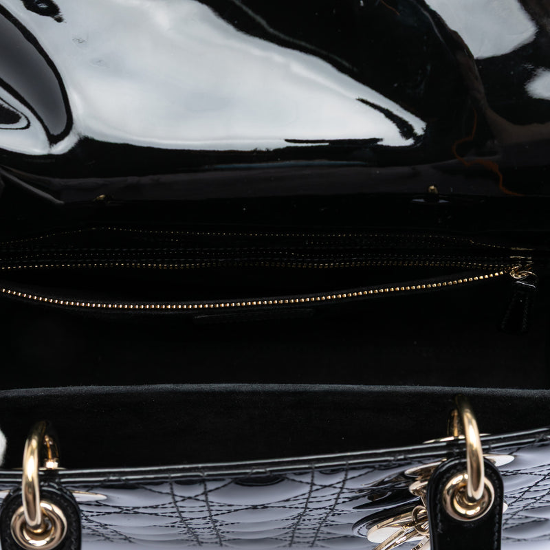 Large Patent Cannage Lady Dior - Image 4