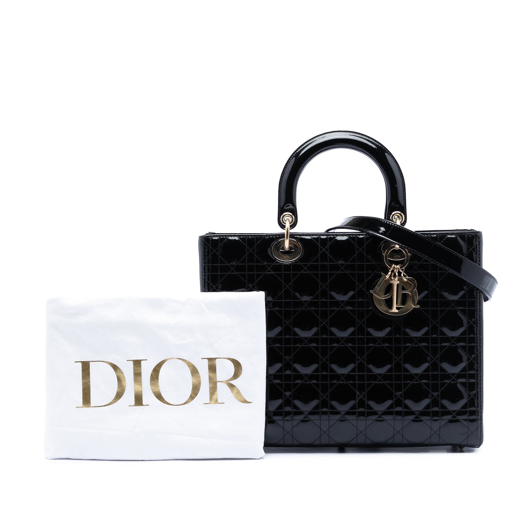 Large Patent Cannage Lady Dior - Image 8