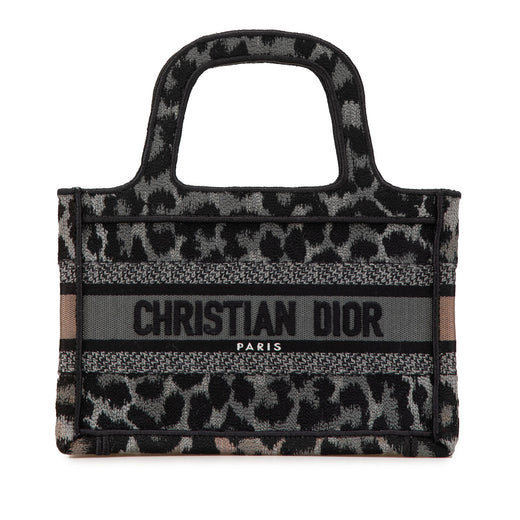 Mizza Mini Embroidered Canvas Leopard Book Tote - Image 1