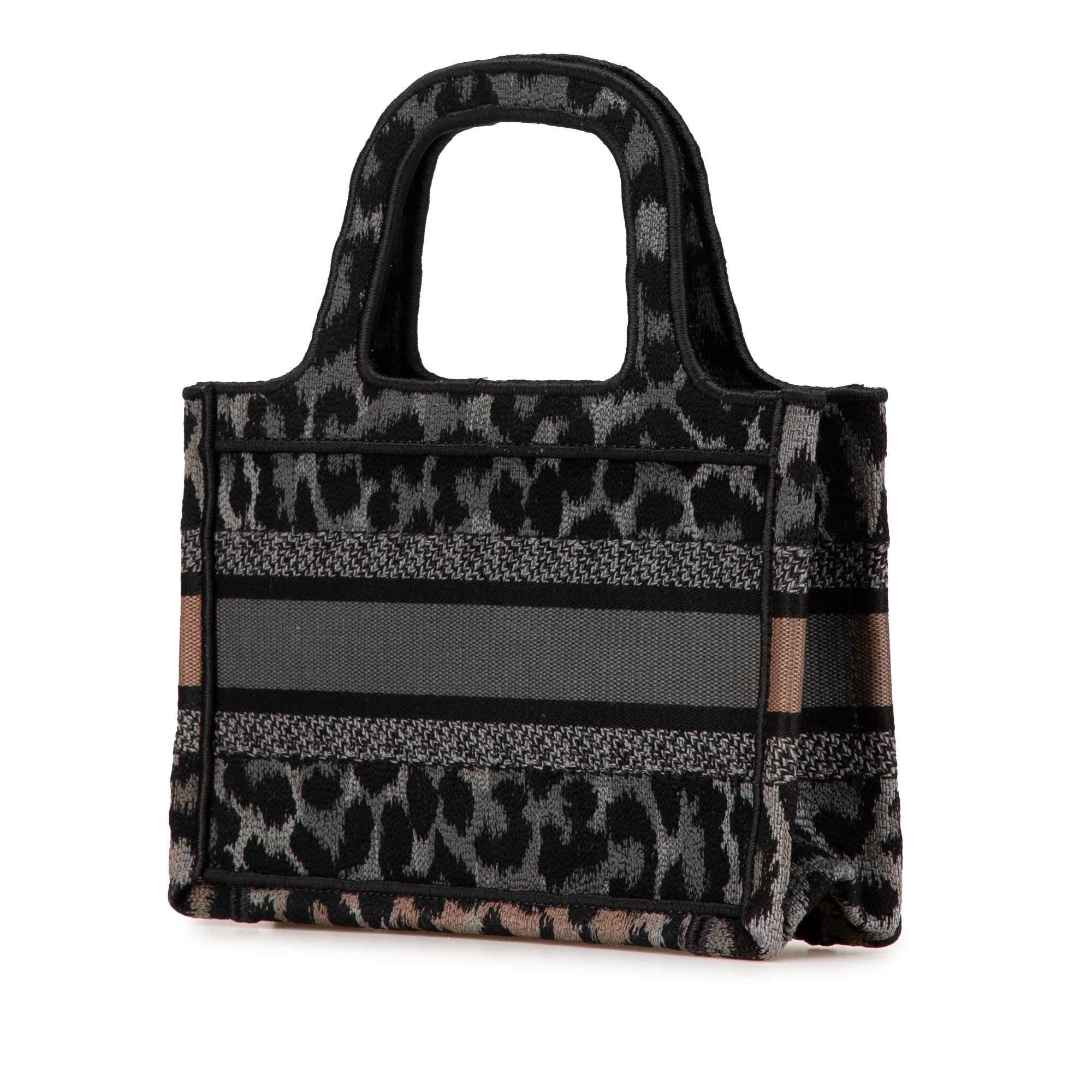Mizza Mini Embroidered Canvas Leopard Book Tote - Image 2