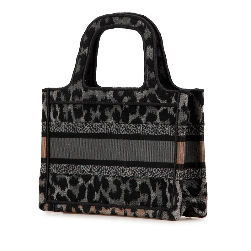 Mizza Mini Embroidered Canvas Leopard Book Tote - Image 2
