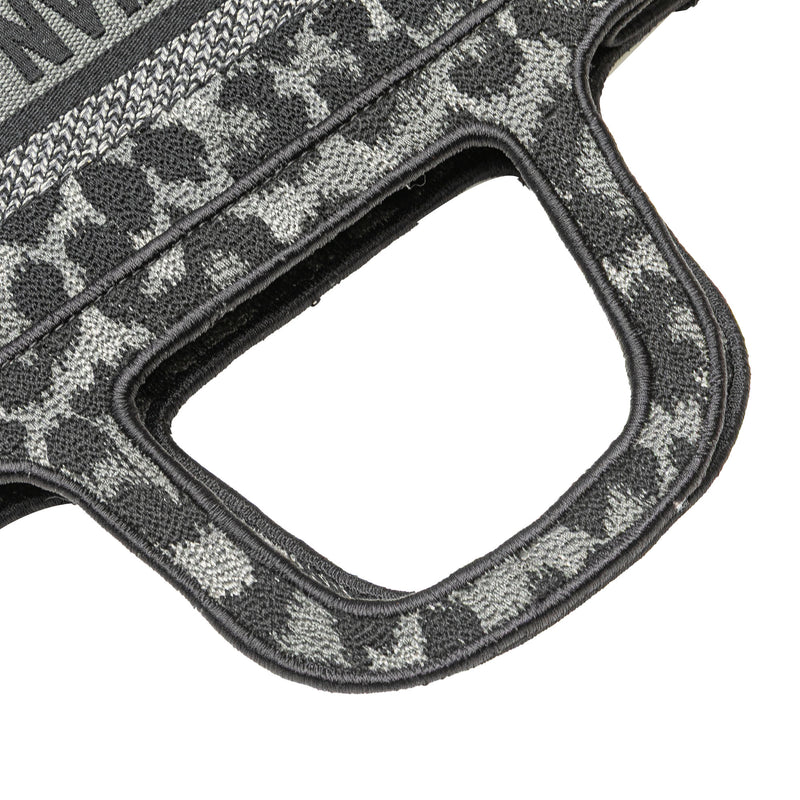 Mizza Mini Embroidered Canvas Leopard Book Tote - Image 8