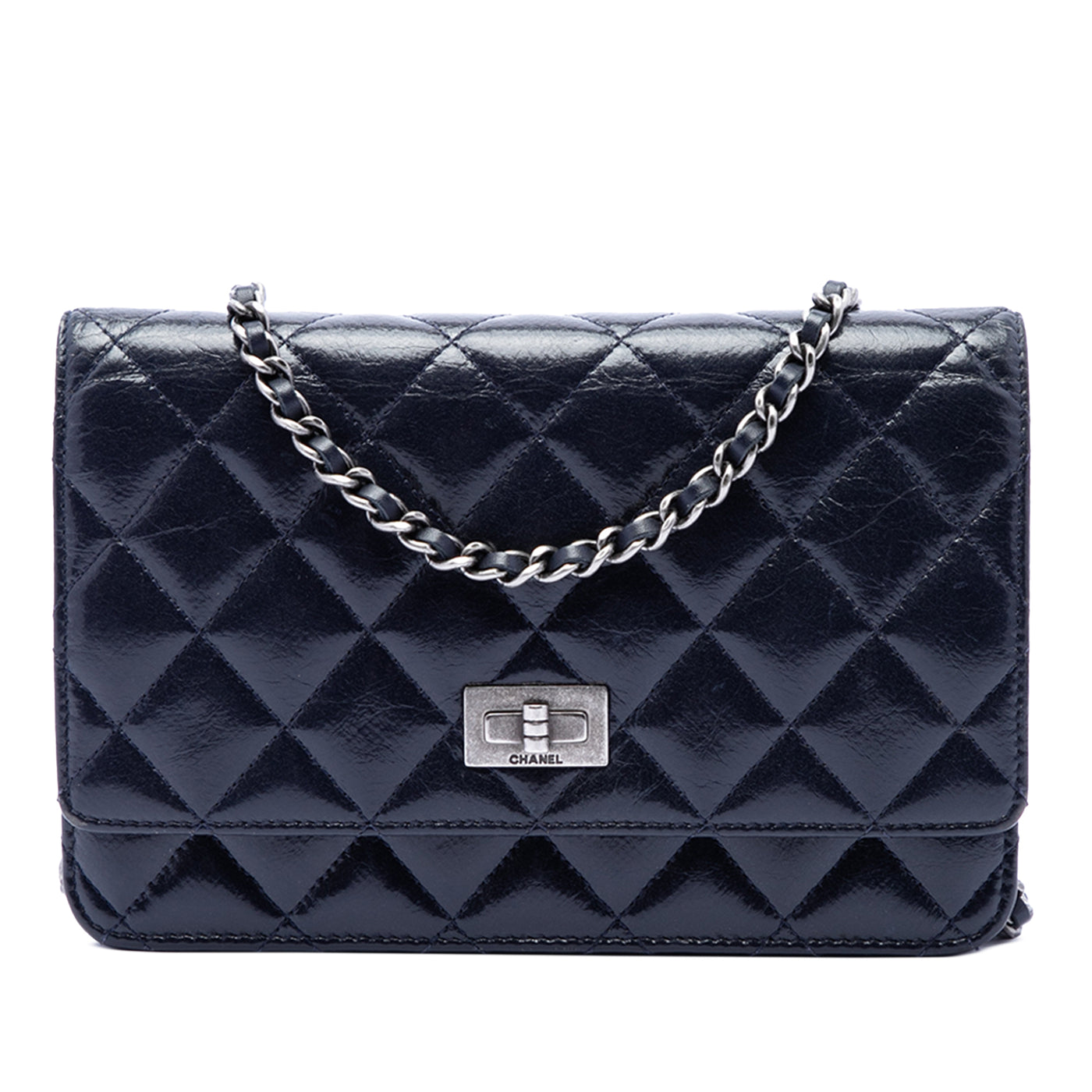 Quilted Shiny Aged Calfskin Reissue 2.55 Wallet on Chain - Image 1