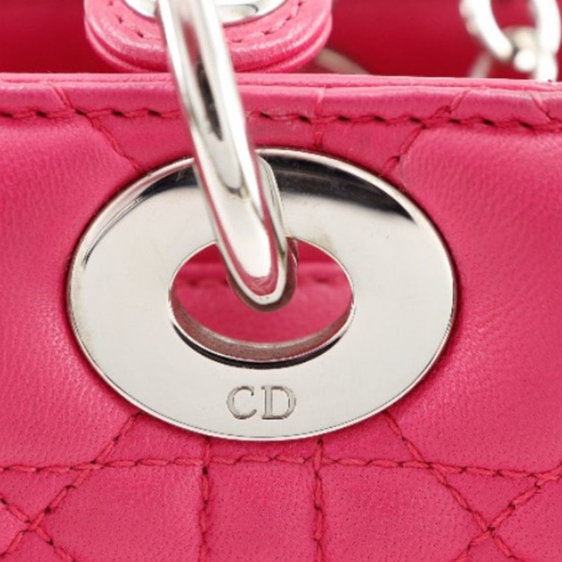 Medium Lambskin Cannage Lady Dior - Image 11