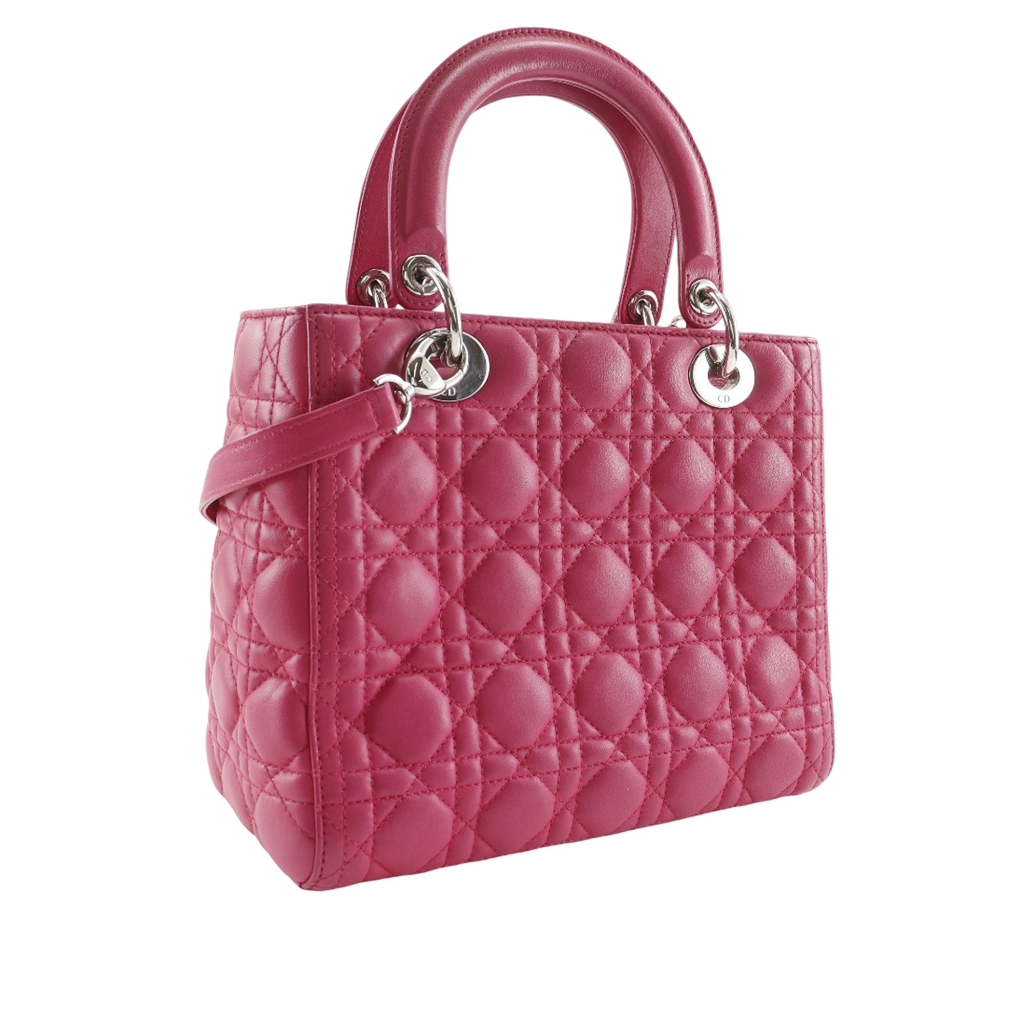 Medium Lambskin Cannage Lady Dior - Image 3