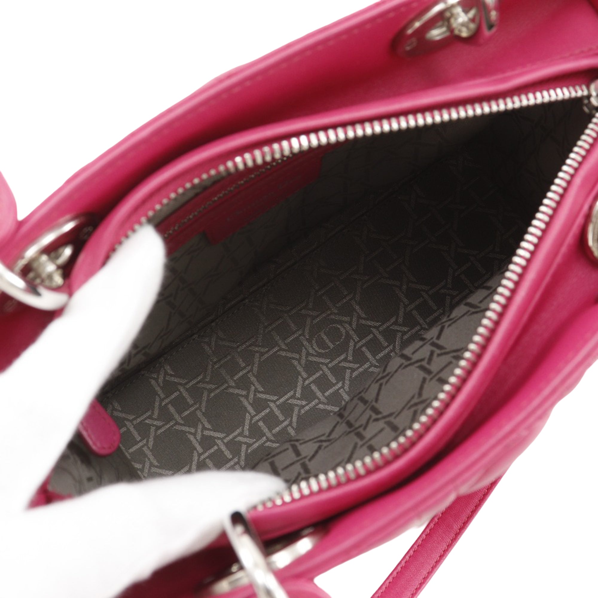 Medium Lambskin Cannage Lady Dior - Image 5