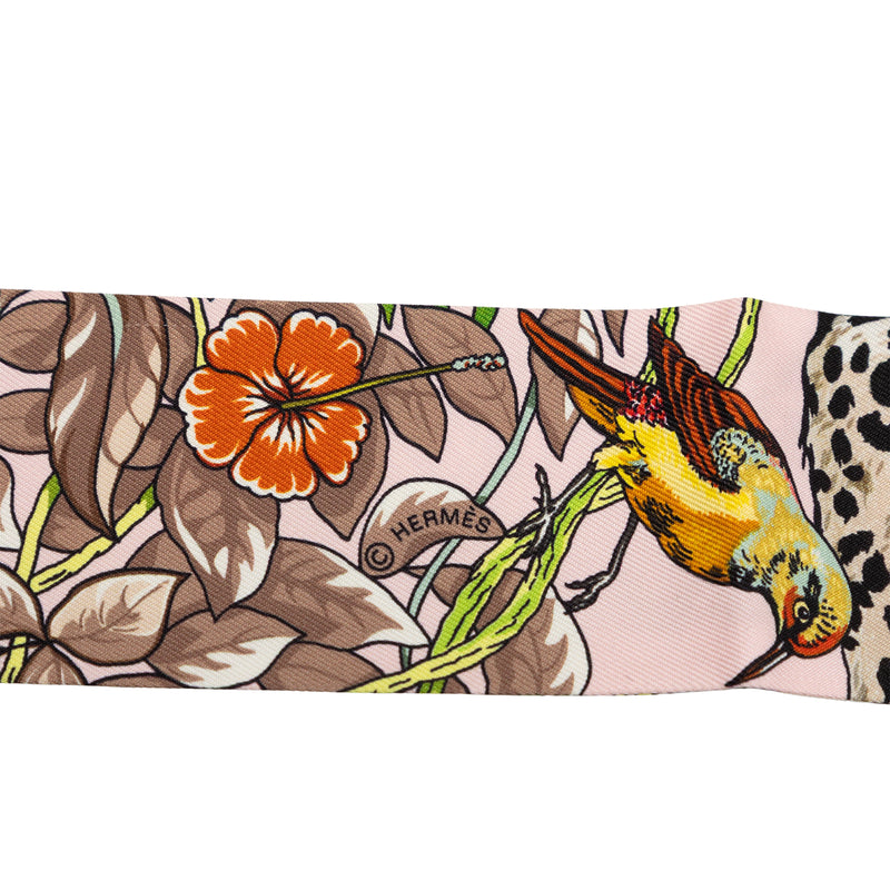 Jungle Love Love Silk Twilly Scarf - Image 4