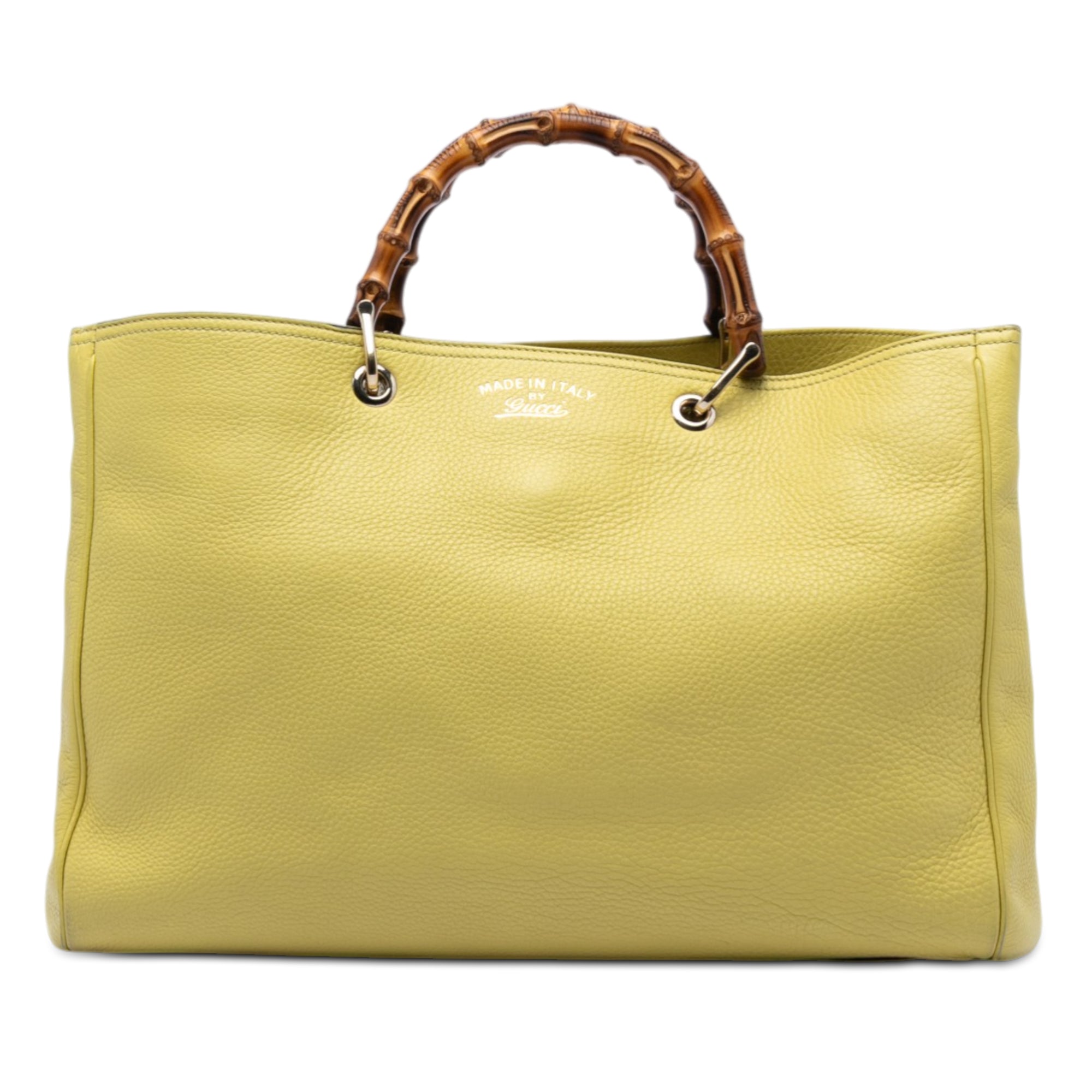Large Calfskin Bamboo Shopper Satchel - Image 1