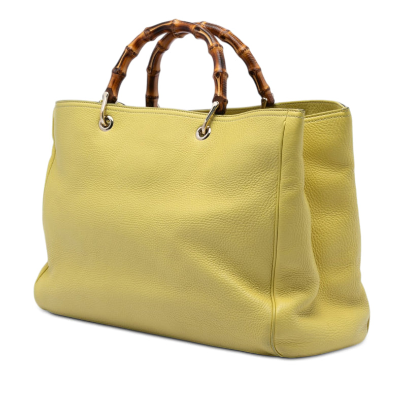 Large Calfskin Bamboo Shopper Satchel - Image 2